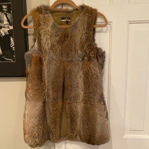 La Rok Luxe Brown Rabbit Fur Vest